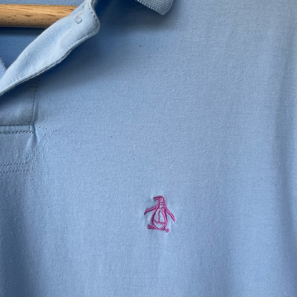 •Penguin By Munsingwear• Light Blue Classic Fit Polo Shirt - Size XL - Picture 4 of 6